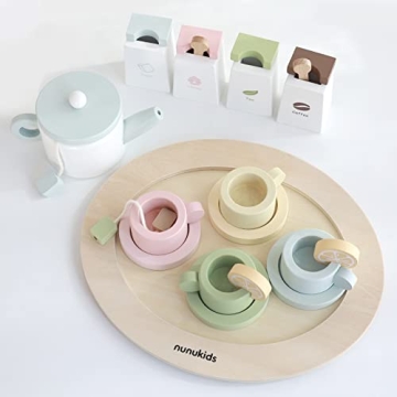 Discover nunukids Wooden Tea Set for Fun Pretend Play