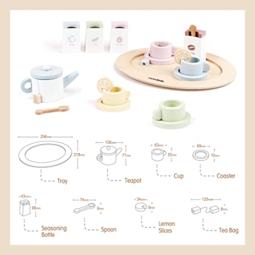 Discover nunukids Wooden Tea Set for Fun Pretend Play