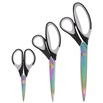 JubileeYarn Titanium Softgrip Scissors Set for Sewing, Arts, Crafts - 3 Piece Set