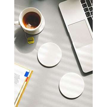 Stylish Sweese Porcelain Coasters Set of 6 with Cork Back