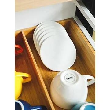 Stylish Sweese Porcelain Coasters Set of 6 with Cork Back