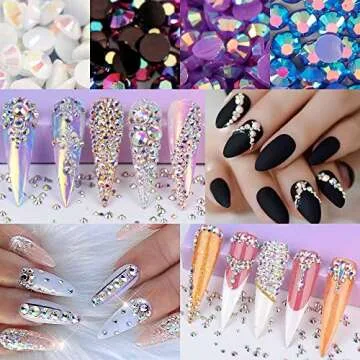 3000pcs Flatback Rhinestones for Crafts,Pink and White Crystals Rhinestone,Resin Flatback Rhinestones Glitter Gems Nail Diamonds Rhinestones Flatback Rhinestones for Clothes Accessories DIY