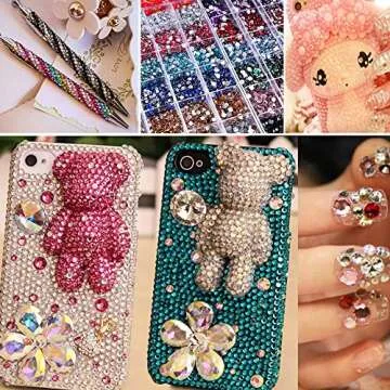 3000pcs Flatback Rhinestones for Crafts,Pink and White Crystals Rhinestone,Resin Flatback Rhinestones Glitter Gems Nail Diamonds Rhinestones Flatback Rhinestones for Clothes Accessories DIY