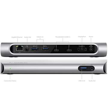 Belkin Thunderbolt 3 Dock w/ 2.6ft Thunderbolt 3 Cable (Thunderbolt Dock for MacBook Pro models from 2016 or later, includes the 2018 version), Dual 4K @60Hz, 40Gbps Data Transfer Speeds)