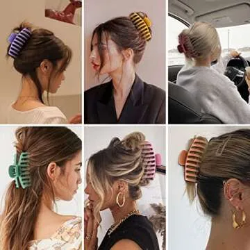 12 Color Large Matte Hair Claw Clips - 4.3 Inch Nonslip Big hair clamps,Perfect Jaw Hair Accessories for Women Thick Hair