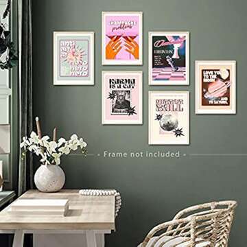 HENCT 6 Pieces Music Poster Home Decor By Singer Album Cover Posters Canvas Wall Art HD Picture Print Living Room Bedroom Decorative Painting Vintage Room Aesthetics (6P 8x10in Unframed)