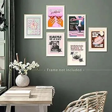 HENCT 6 Pieces Music Poster Home Decor By Singer Album Cover Posters Canvas Wall Art HD Picture Print Living Room Bedroom Decorative Painting Vintage Room Aesthetics (6P 8x10in Unframed)