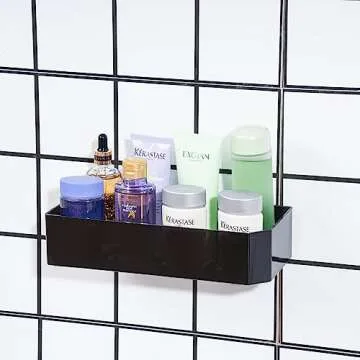 Cq acrylic Black Shower Caddy Organizer,Adhesive Shower Organizer for Bathroom Storage,No Drilling Wall Shower Shelves, Rustproof Plastic Shower Rack for Bathroom, Shower Accessories,Transparent,2PCS