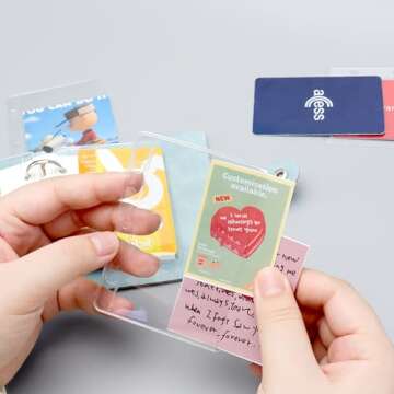 NatSumeBasics 12 A9 Mini Binder Pockets Zipless Clear Cash Envelopes PVC Sheet Protectors 3 Holes Inserts for 3 Ring A9 Planner Organizer Photos Cards Bills (Clear A9)