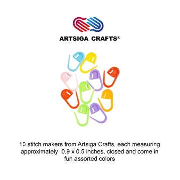 Knitter's Pride Dreamz Knitting Needles Interchangeable Afghan Tunisian Crochet Hooks 6 inch (15cm) Size 7.0mm 600138 with 10 Colorful Stitch Markers