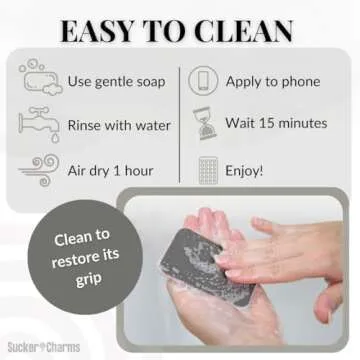 Removable and Reusable Adhesive, Silicone Suction Phone Case Mount, iPhone and Android Phone Accessory, Hands-Free Mirror Phone Holder, TikTok Videos, Sticky Grip, Patent Pending (BlackBerry)