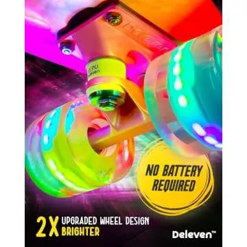 Deleven 22" Skateboard with Bright LED Wheels, Skate Tool, ABEC 7 Bearings - for Kids Beginners Adults