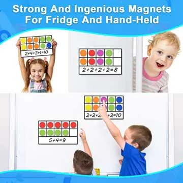 Magnetic Ten-Frame Set - Math Manipulatives Games for Kindergarten Elementary, 6 Ten Frames & 66 Magnetic Math Counters Toys for Boys/ Girls , STEM Learning Educational Number Toy For Children's Gift…