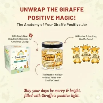Positive Giraffe Jar with 60 Affirmation Cards