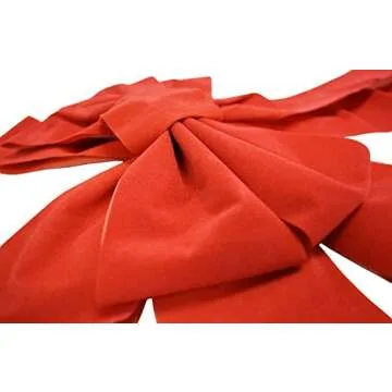 Black Duck Brand Set of 2 Red Velvet Bows 26" Long 10" Wide 10 Loop Holiday/Christmas Bows!