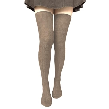 Bestjybt Women Thigh High Socks Cotton Cable Knit Over the Knee Boot Stockings Long Warm leg Warmers...