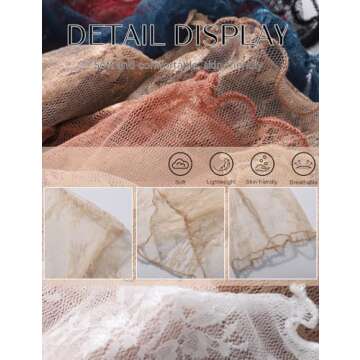 Flygo Sheer Lace Long Sleeve Top See Through Tops for Women Mock Neck Floral Blouses Shirts(Apricot-M)