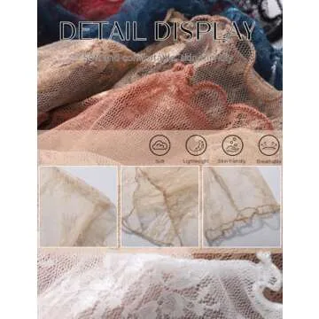 Flygo Sheer Lace Long Sleeve Top See Through Tops for Women Mock Neck Floral Blouses Shirts(Apricot-M)