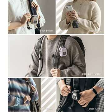 Ringke Mini Pouch Block, Small Bag for Universal Wireless Ear Buds, Durable Waterproof Keychain Accessories Compatible with AirPods Pro 2nd Generation and AirPods 4 Case - Black