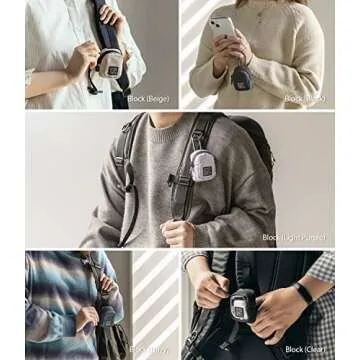 Ringke Mini Pouch Block, Small Bag for Universal Wireless Ear Buds, Durable Waterproof Keychain Accessories Compatible with AirPods Pro 2nd Generation and AirPods 4 Case - Black