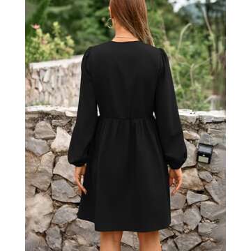 BTFBM Women's Casual Bow Tie Dress with Pockets 2025