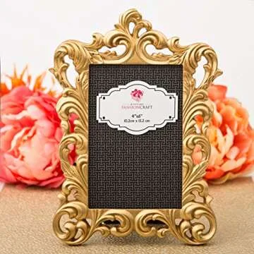 Gold Vintage Baroque Ornate Antique Picture Frames ~ Set of 3 Frames for 4 x 6 inch photos, ~ Perfec...