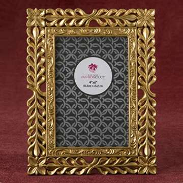 Gold Vintage Baroque Ornate Antique Picture Frames ~ Set of 3 Frames for 4 x 6 inch photos, ~ Perfect for Wedding Vacation Graduation Or Any Milestone Photo