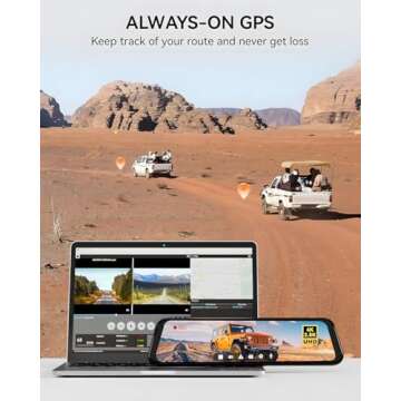 WOLFBOX G900 Mirror Dash Cam with 4K Front and 2.5K Rear