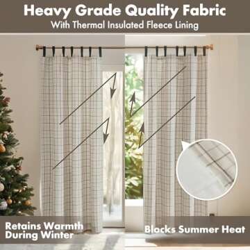 Stylish Madison Park Anaheim Plaid Curtain with Fleece Lining