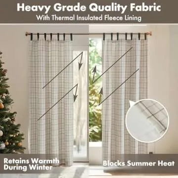 Stylish Madison Park Anaheim Plaid Curtain with Fleece Lining