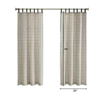 Stylish Madison Park Anaheim Plaid Curtain with Fleece Lining