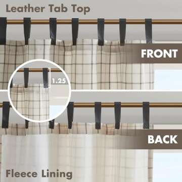 Stylish Madison Park Anaheim Plaid Curtain with Fleece Lining