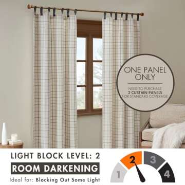 Stylish Madison Park Anaheim Plaid Curtain with Fleece Lining