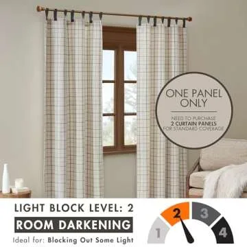 Stylish Madison Park Anaheim Plaid Curtain with Fleece Lining