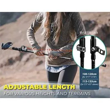 TREKOLOGY Trek-Z Collapsible Hiking & Trekking Poles - Balance Support for Seniors, Women, and Men, 2pc Per Set