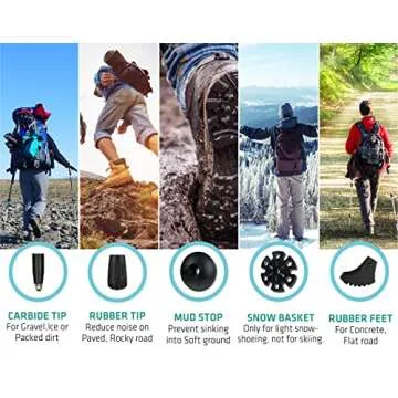 TREKOLOGY Trek-Z Collapsible Hiking & Trekking Poles - Balance Support for Seniors, Women, and Men, 2pc Per Set