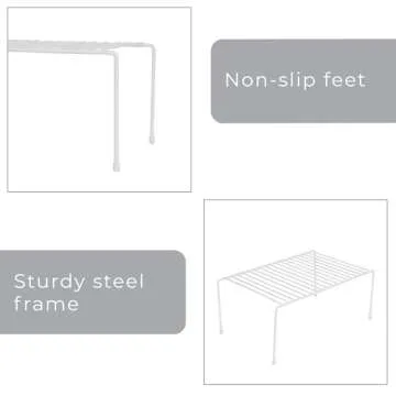 Smart Design Cabinet Storage Shelf Rack Set of 6 for Kitchen Organization