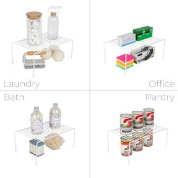 Smart Design Cabinet Storage Shelf Rack Set of 6 for Kitchen Organization