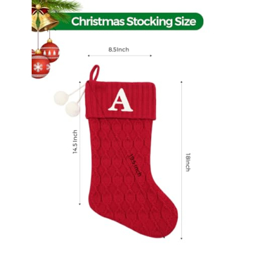 Personalized Red Knit Christmas Stockings for Holidays