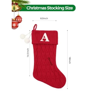 Personalized Red Knit Christmas Stockings for Holidays