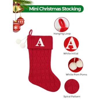 Personalized Red Knit Christmas Stockings for Holidays