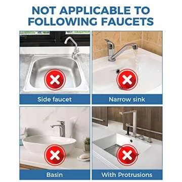 Kitchen Sink Splash Guard - Silicone Faucet Handle Drip Catcher Tray, Dish Soap Dispenser and Sponge Holder Mat Behind Faucet, Kitchen Guard Gadgets Sink Accessories for Kitchen Counter and Bathroom