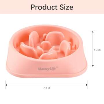 MateeyLife Slow Feeder Dog Bowls 2PCS, Anti-Choking Puzzle Dog Food Bowls, Anti-Slip Interactive Dog Feeding Bowls That Slow Down Eating, Bloat Stop Maze Dog Dishes for All Breeds Pets Pink&Purple