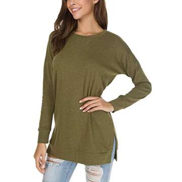 Levaca Women's Stylish Side Split Pullover Tunic