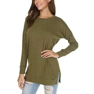 Levaca Women's Stylish Side Split Pullover Tunic