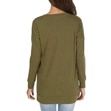 Levaca Women's Stylish Side Split Pullover Tunic