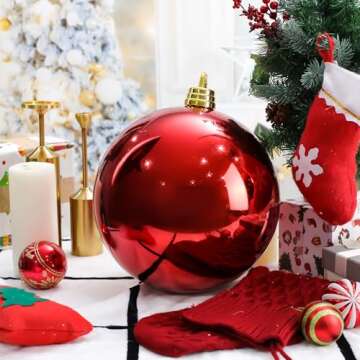 VercanMonth 12 Inch Large Shatterproof Christmas Ball Decorations