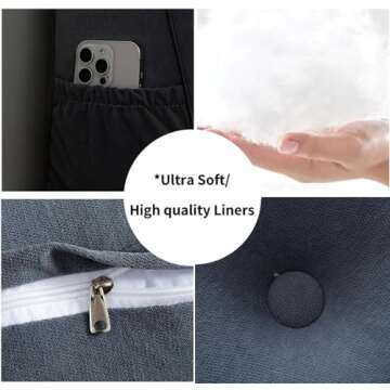 SRXBYWS Headboard Pillow Queen,Queen Size Backrest Pillow,Wedge Headboard Pillow Queen,Backrest Positioning Support Pillow,Removable Pillow Cover,Chenille Fabric,-Beige（Queen-59"*9"*23.6"