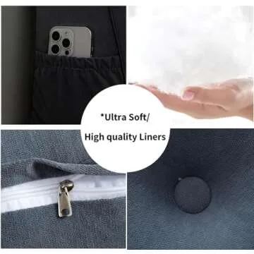 SRXBYWS Headboard Pillow Queen,Queen Size Backrest Pillow,Wedge Headboard Pillow Queen,Backrest Positioning Support Pillow,Removable Pillow Cover,Chenille Fabric,-Beige（Queen-59"*9"*23.6"