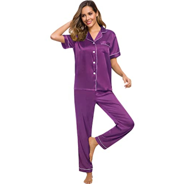 Luxurious SWOMOG Women Satin Pajamas Set for Comfort